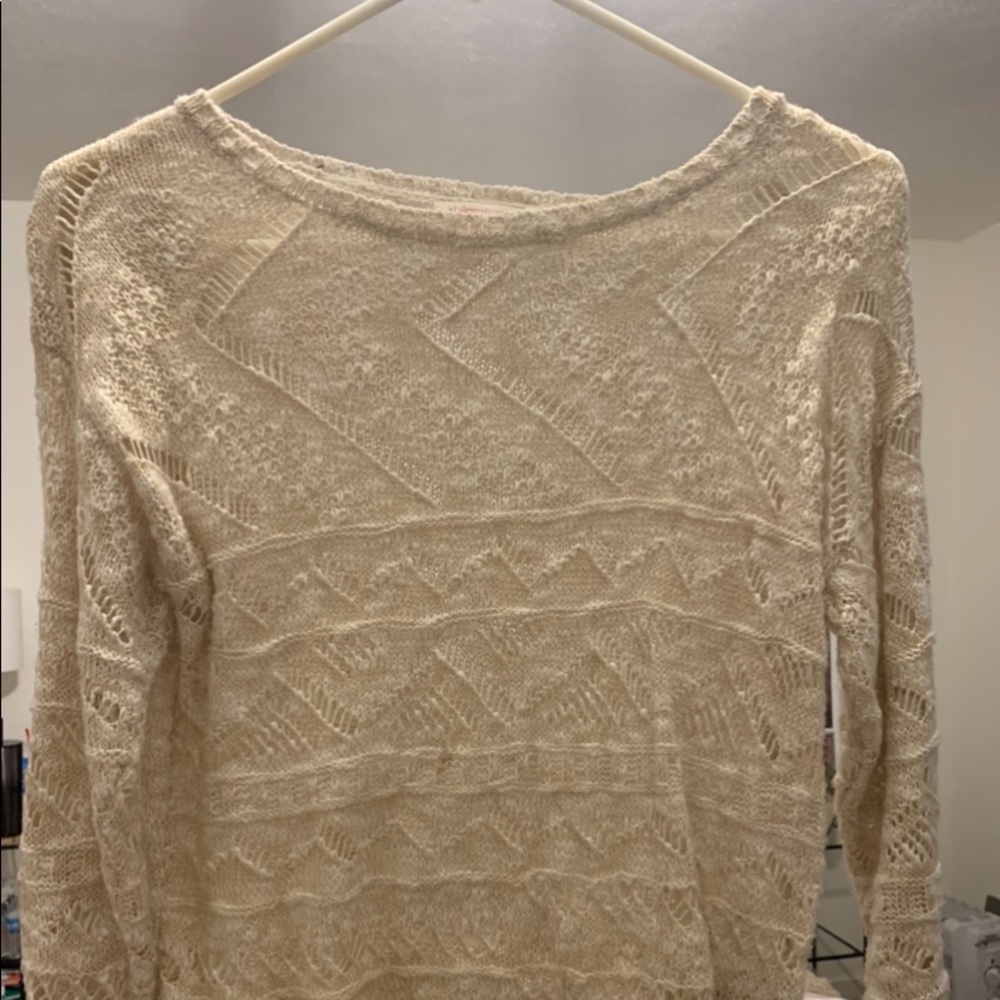 knit cream/ tan sweater